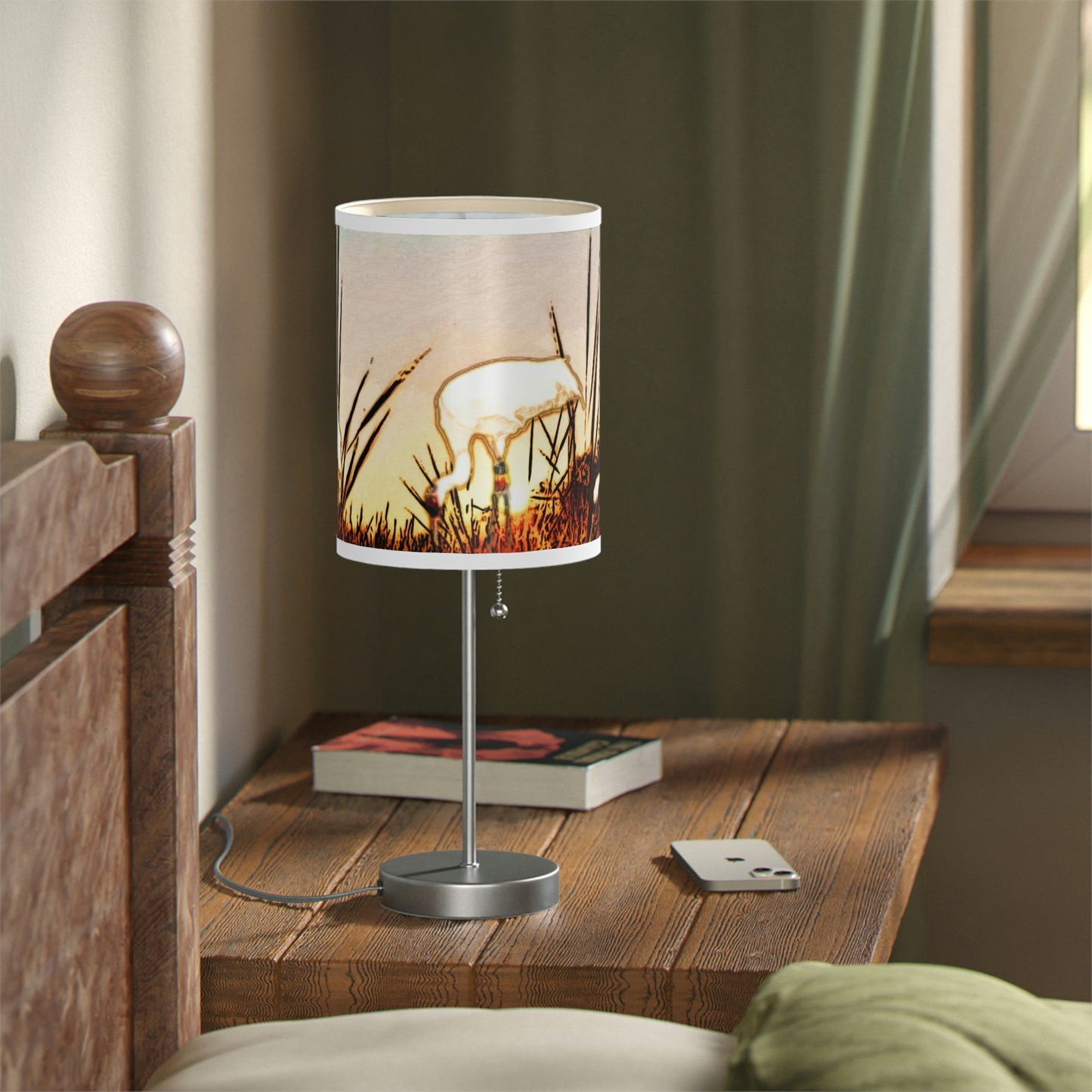 Whooping Cranes Lamp on a Stand