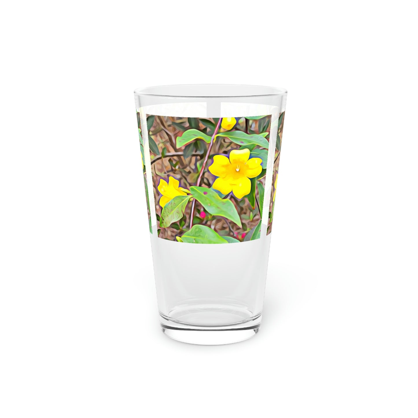 Yellow Jessamine Clear Pint Glass