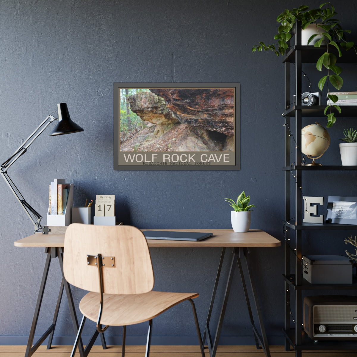 Framed Wolf Rock Cave Paper Posters