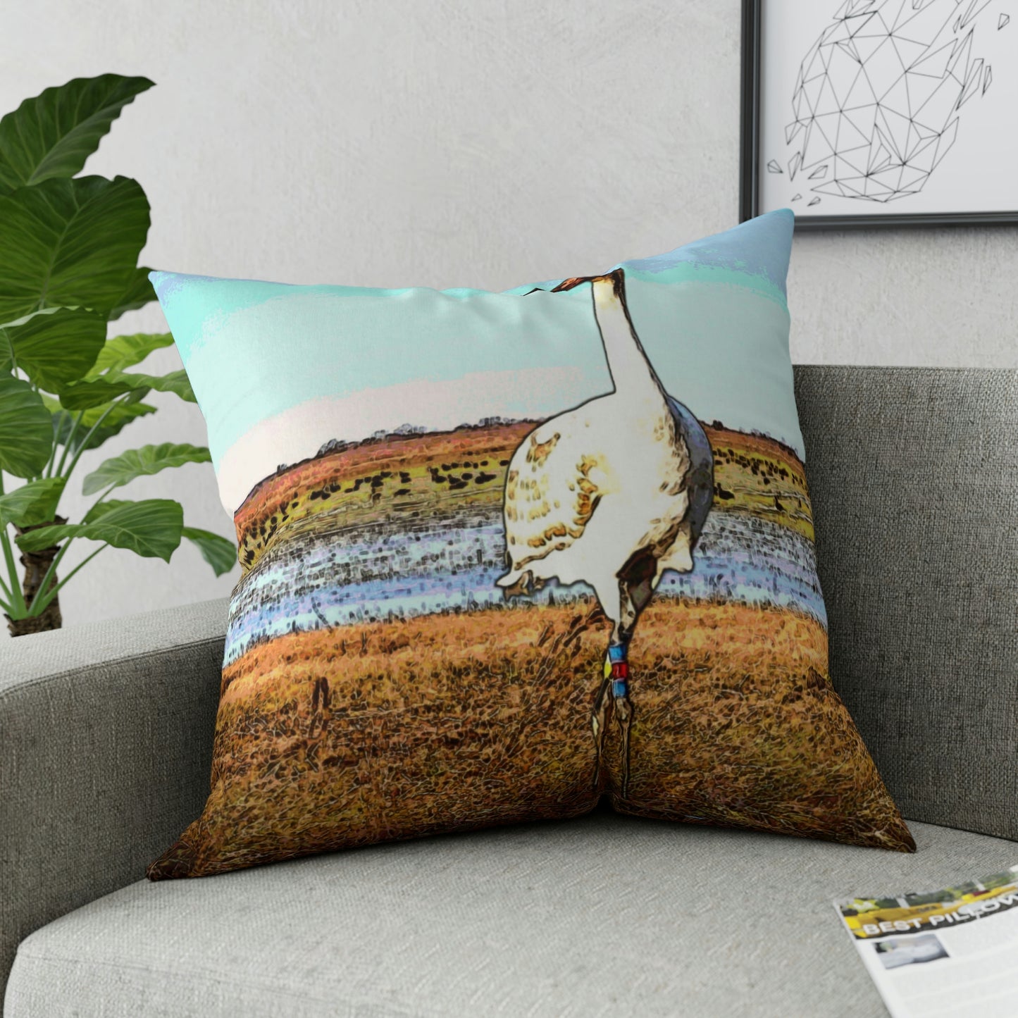 Whooping Crane Broadcloth Pillow