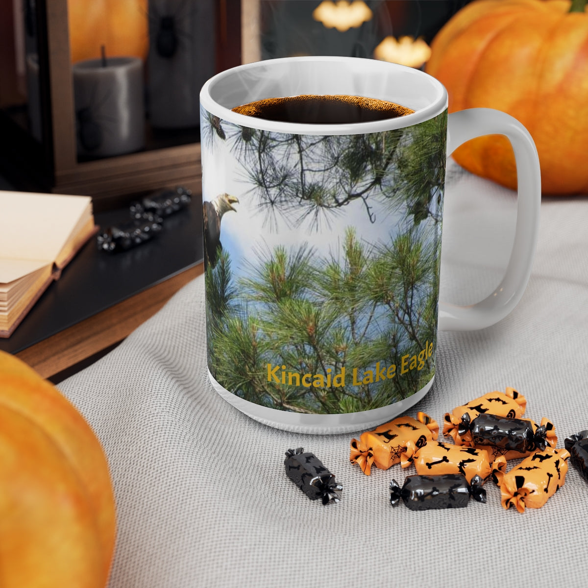 Ceramic Kincaid Lake Eagle Mugs