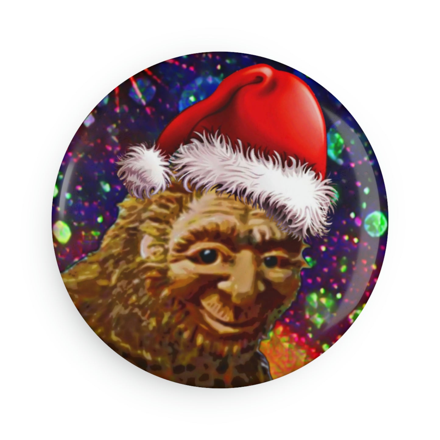 Round Santa Bigfoot Magnets