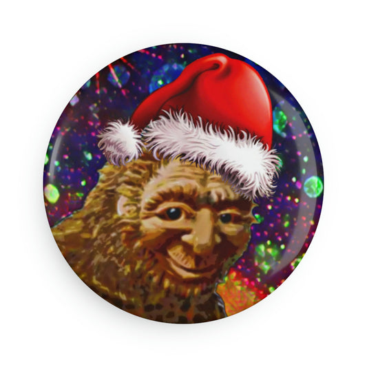 Round Santa Bigfoot Magnets