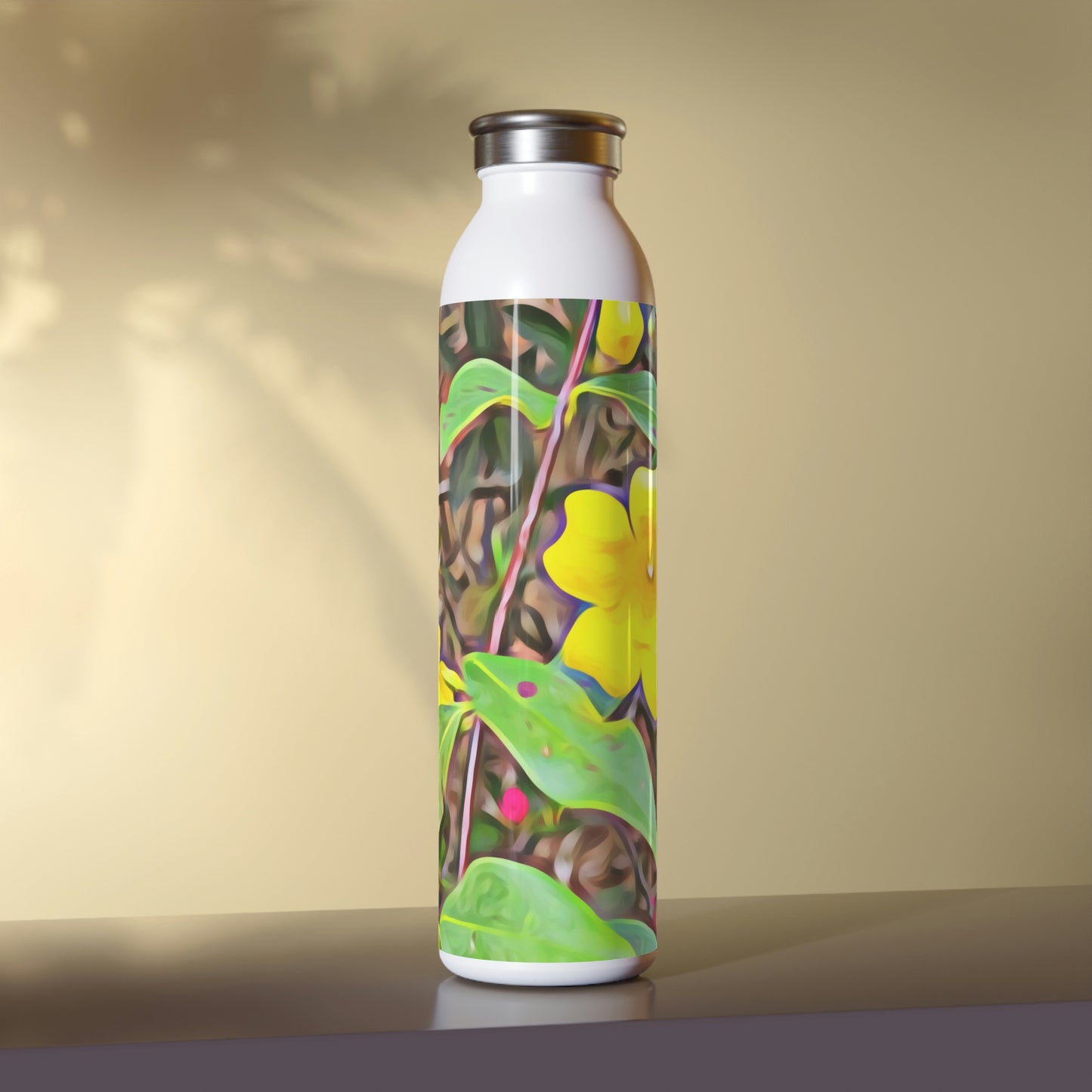 Yellow Jessamine Slim Water Bottle