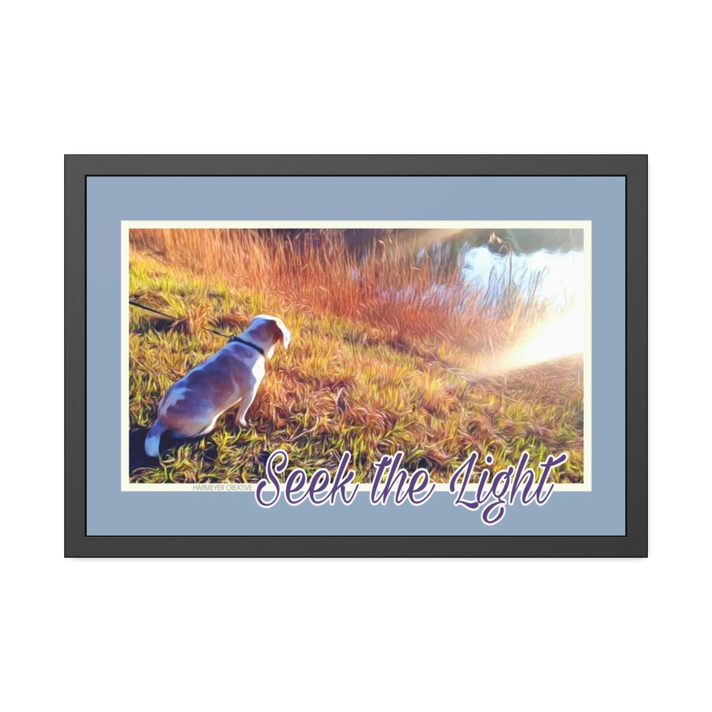 Framed Good Dog "Seek the Light" Print