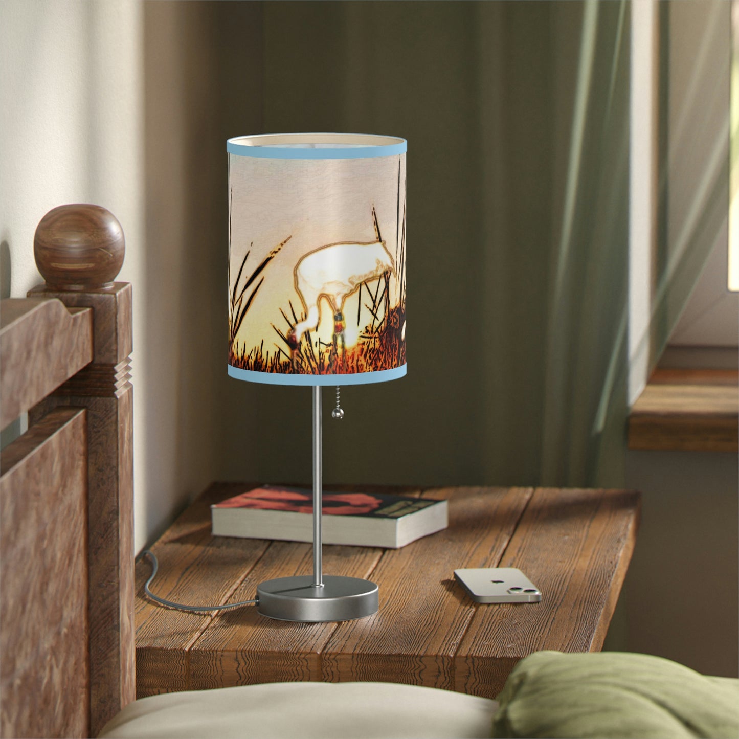 Whooping Cranes Lamp on a Stand