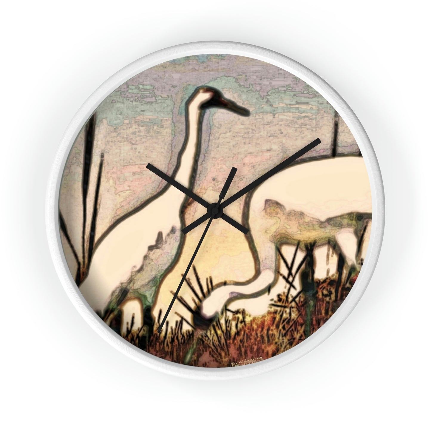 Louisiana's Whooping Cranes Wall Clocks