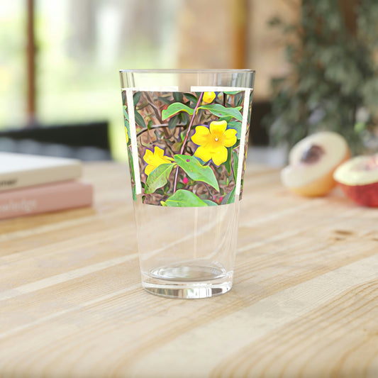 Yellow Jessamine Clear Pint Glass