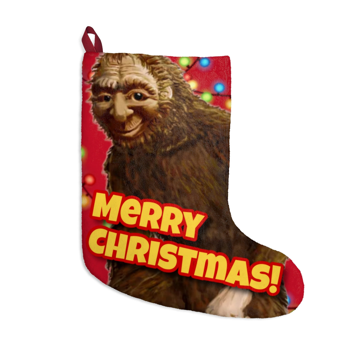 Bigfoot Merry Christmas Stocking