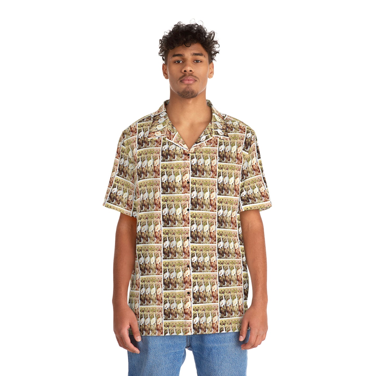 Men's Hawaiian-Style Whooping Cranes Shirt