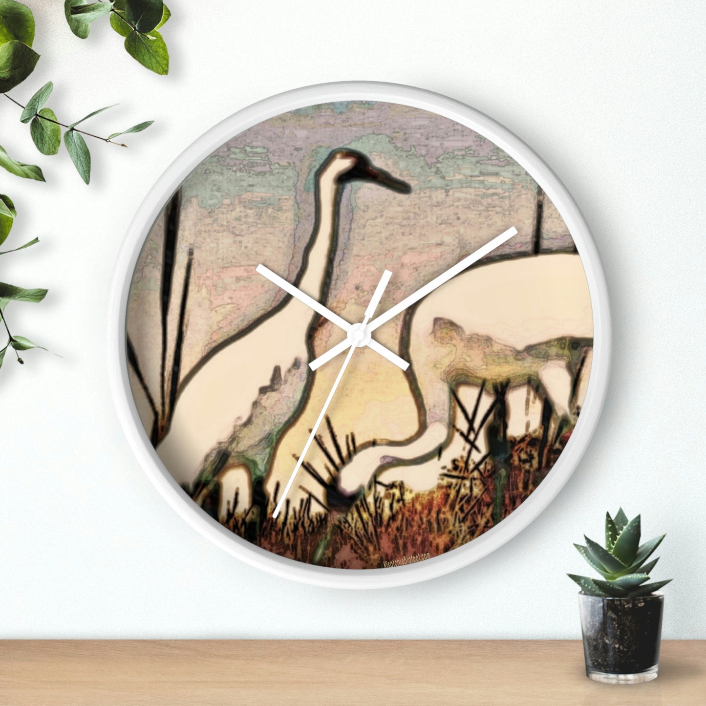 Louisiana's Whooping Cranes Wall Clocks