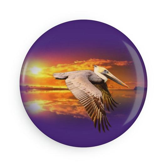 Round Brown Pelican Magnets