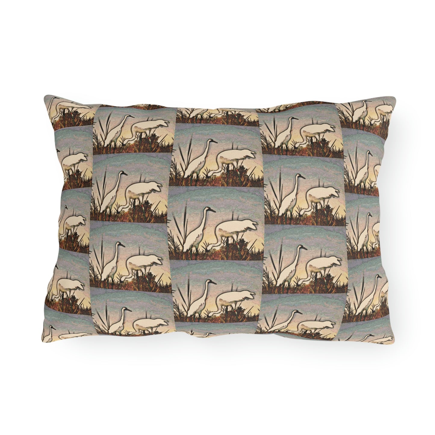 Whooping Cranes Outdoor Pillow