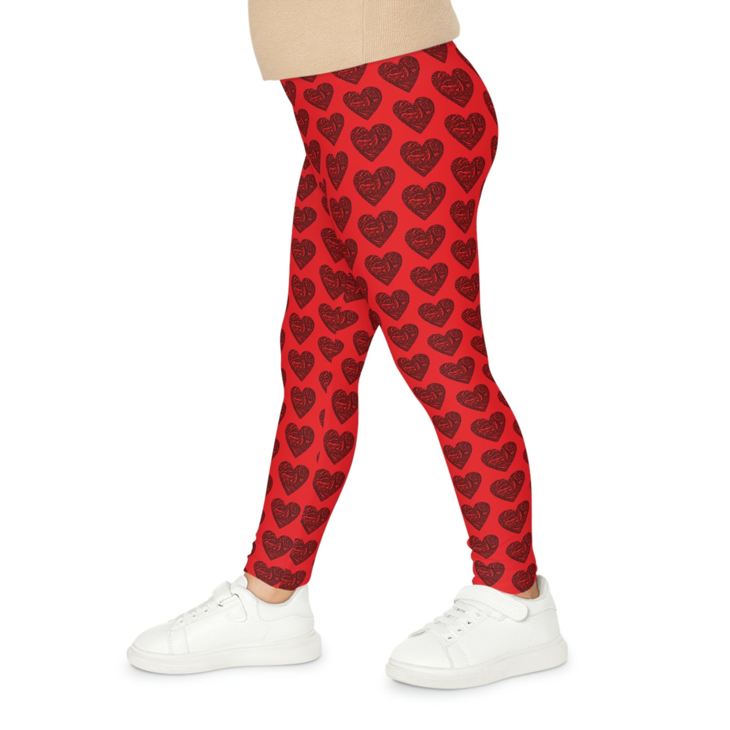 Bigfoot's (Red) Val Day Kids Leggings